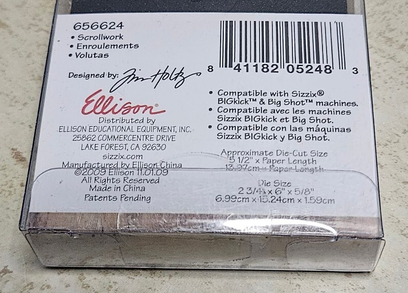 Sizzix Tim Holtz Scrollwork Die Alterations Edge 2009 Crafting 5 1/2" #656624