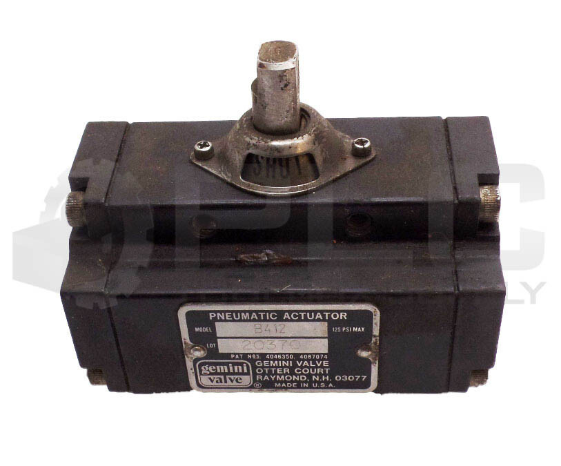 NEW GEMINI VALVE B412 PNEUMATIC ACTUATOR 125PSI
