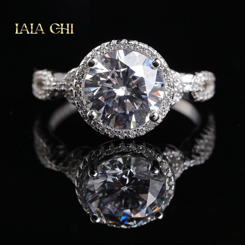 1CT 2CT 3CT Moissanite Engagement Ring VVS1/D Women 925 Sterling Silver Band