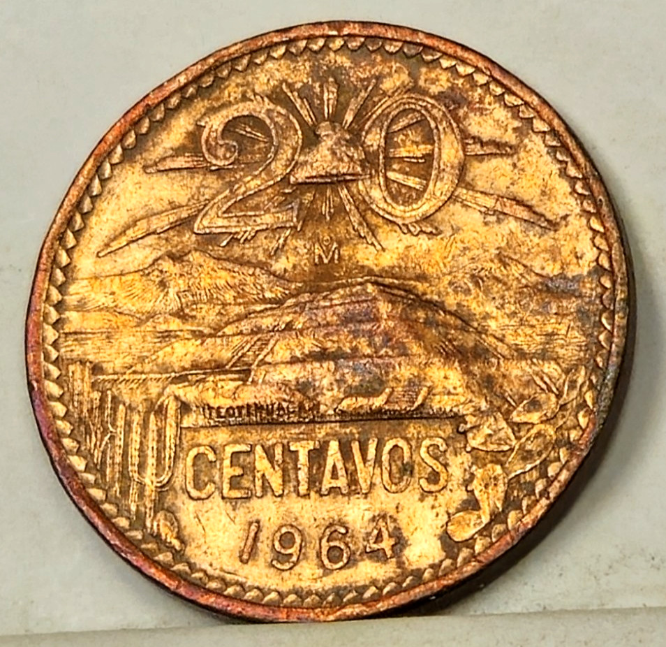 1964 Mexico 20 Centavos RB