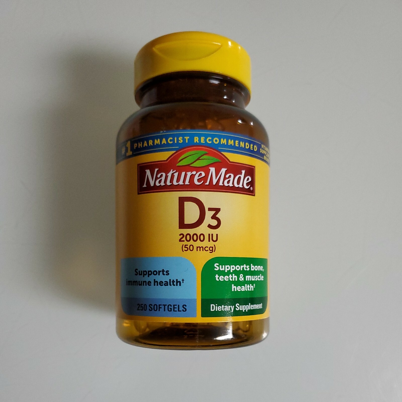 Nature Made D3 2000 IU 50 mcg 250 Softgels Exp 2027+