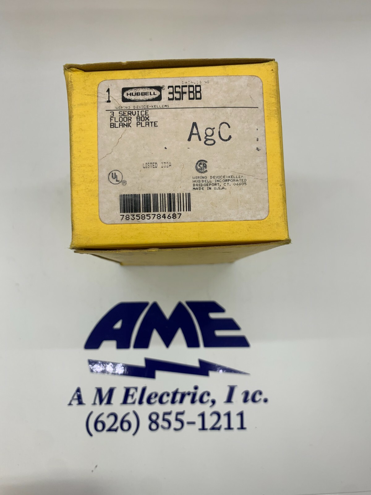 Hubbell 3SFBB 3 Service Floor Box Blank Plate