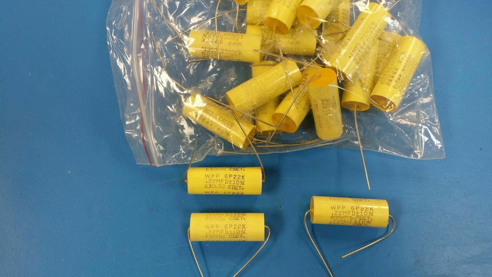 (10 PCS) Cap Film 0.22uF 600V/630V PP 10% (18.2 X 44.4mm) Axial 105C WPP6P22K