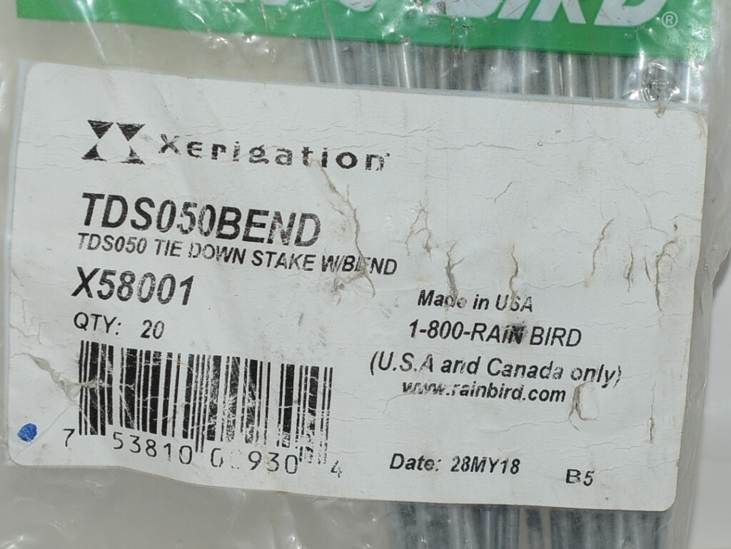 Rain Bird Xerigation TDS050BEND Tie Down Stake Bend X58001