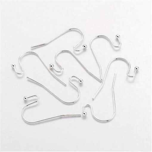 925 Sterling Silver Plated Minimalist Open Loop Earring Hooks Findings 10 pcs