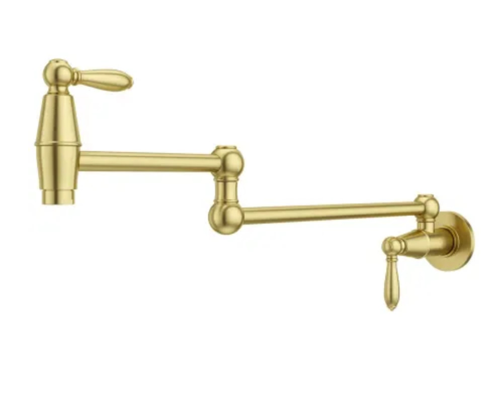 Pfister Port Haven GT533-TDBG Wall Mounted Pot Filler Faucet Brushed Gold NEW