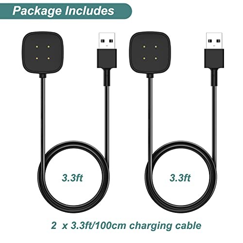Charger for Fitbit Versa 4/Versa 3/Sense 2/Sense, Replacement Charging Cable