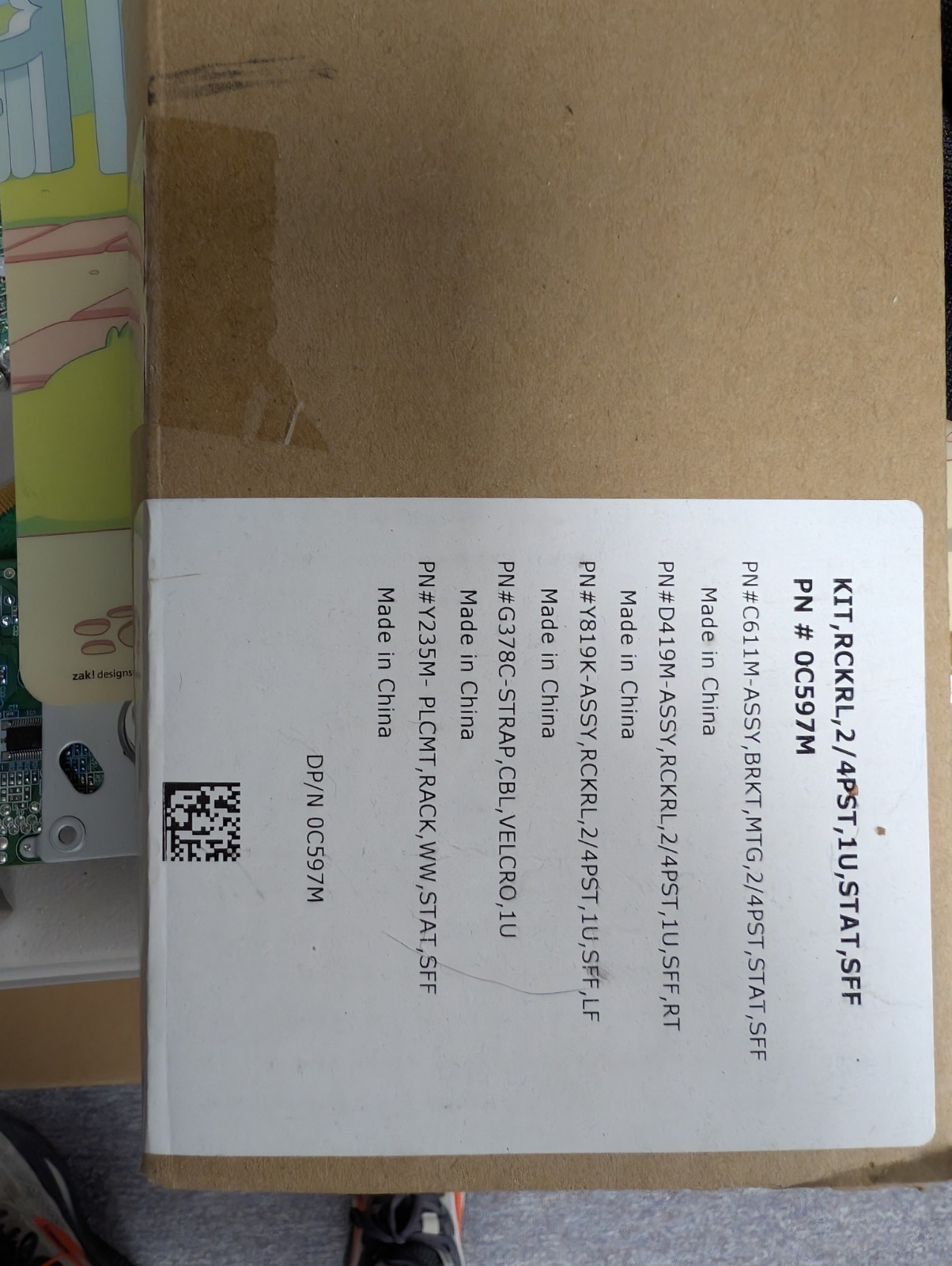 DELL OC597M Dell Rack Rail Kit RKRL, 2/4PST, 1U, STAT, SFF PN# OC597M- Brand new