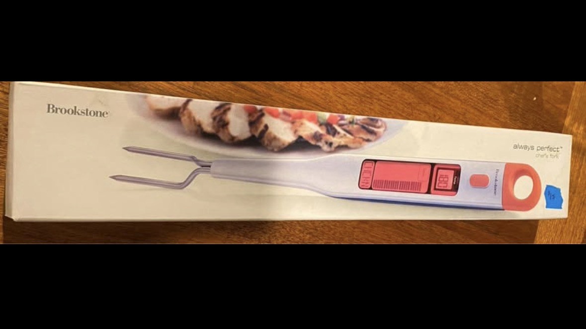 Brookstone Always Perfect Chef's Fork Digital Meat Thermometer Grill NIB