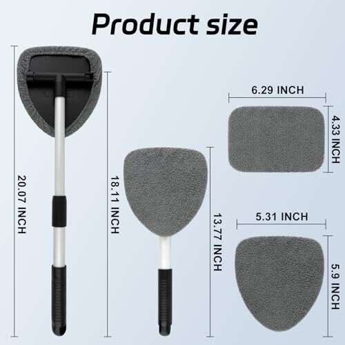Windshield Cleaner Tool, Car Window Cleaner Tool with 4 Pcs Reusable