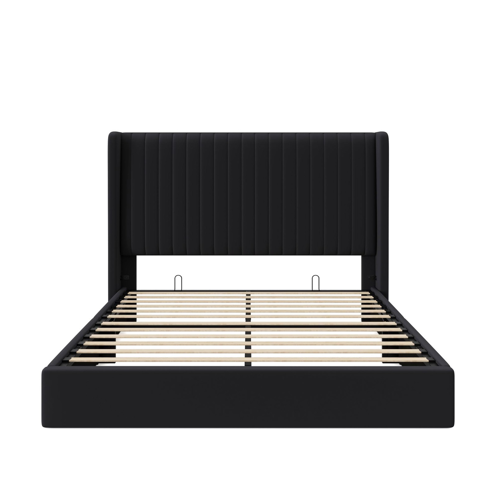Queen Size Lift Up Storage Bed Frame, Hydraulic Support System, Upholstered P...