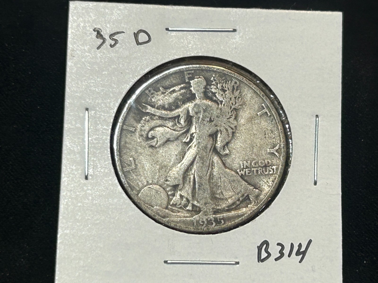 1935-D Walking Liberty Half Dollar - Circulated 90% Silver 50C - B314