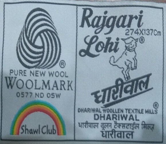 RAJGARI MEDITATION 100% PURE WOOL SHAWL LOHI 2.5 MTR x 1.25 MTR