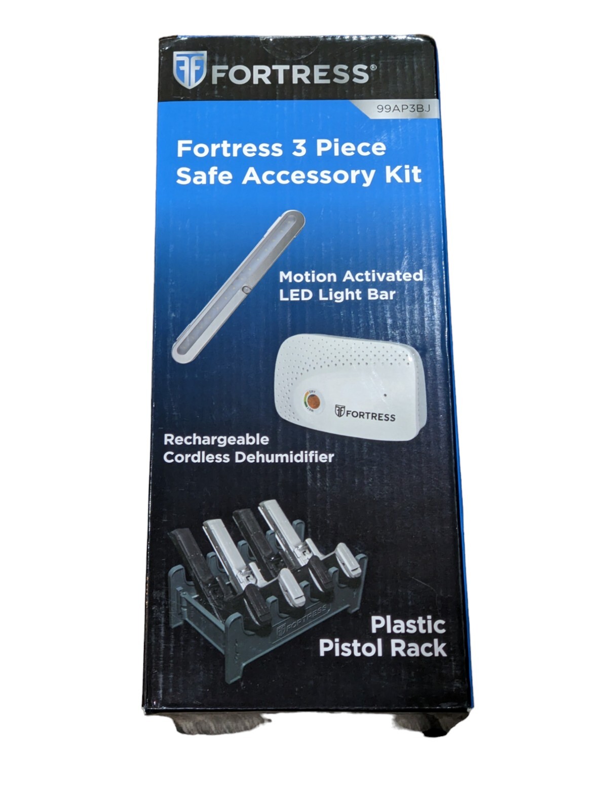 Fortress 3 pc Safe Accessory Kit -Light Bar- Dehumidifier- Gun Rack NEW In BOX