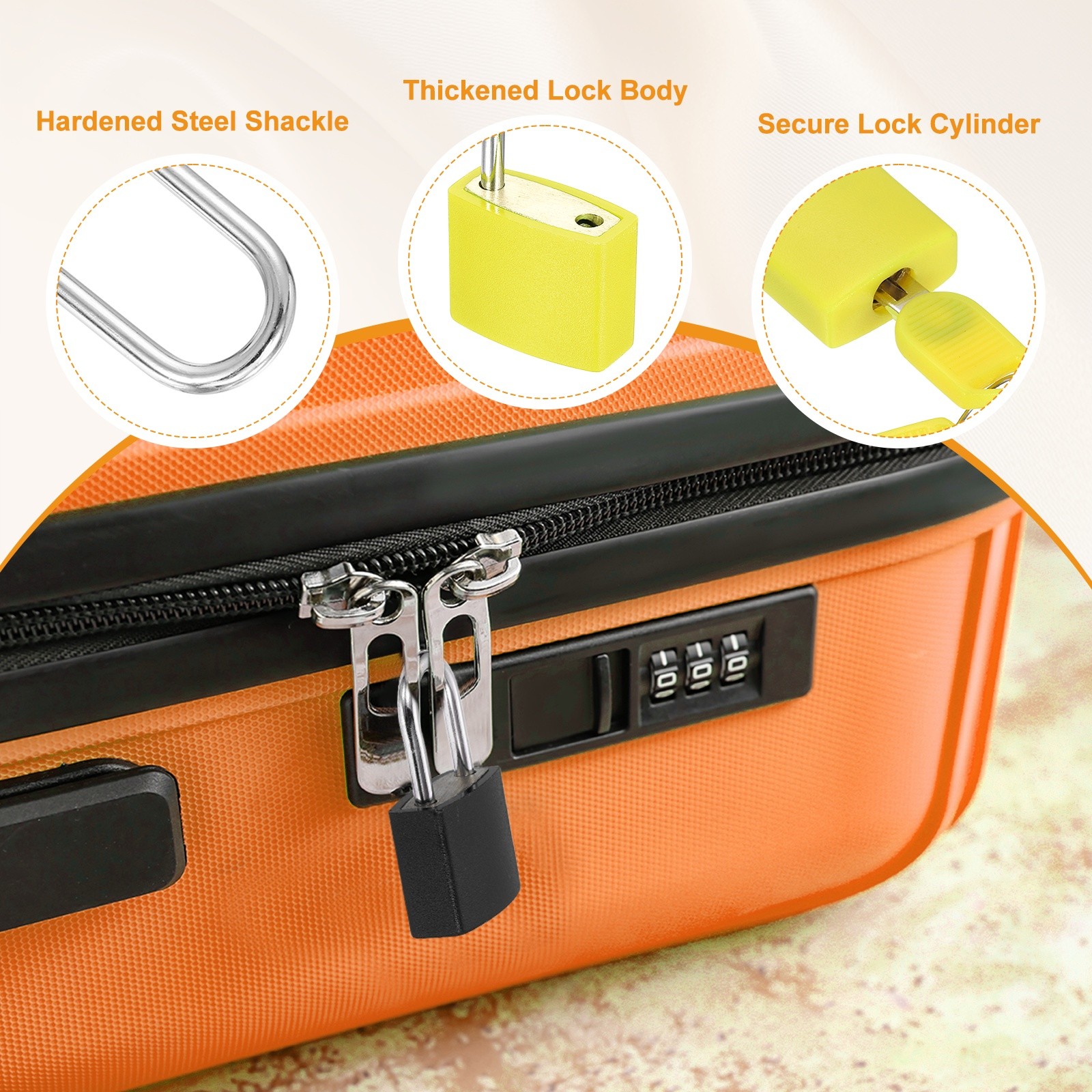 Padlock with Keys Shackle Waterproof Keyed Locks Yellow