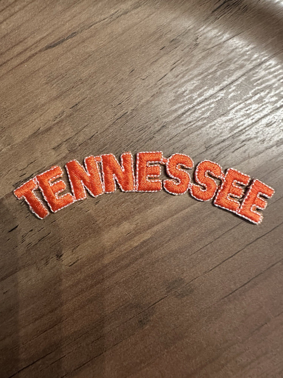 Vintage University ofTennessee Arched Orange Iron On Patch