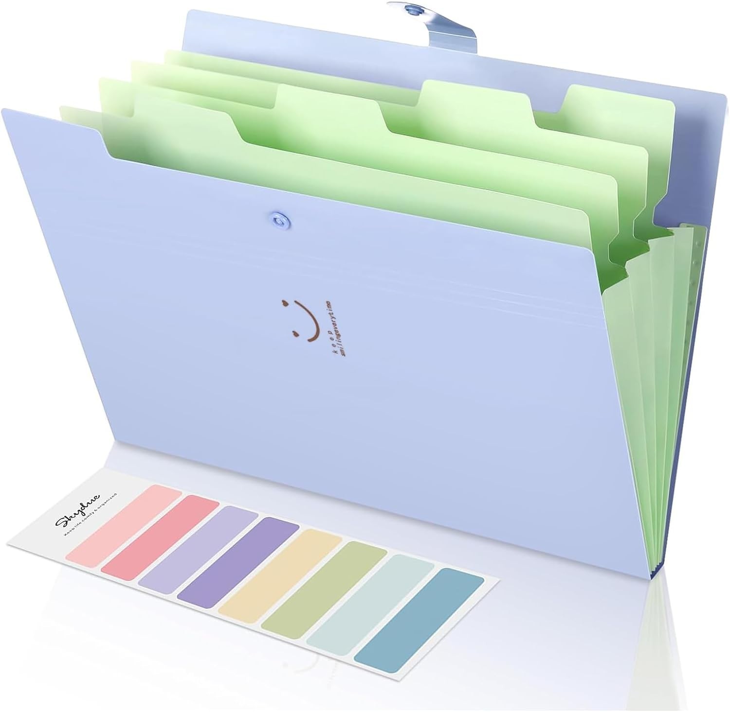 Lightweight & Portable Expanding File Folder with 5 Pockets - Purple Elegance
