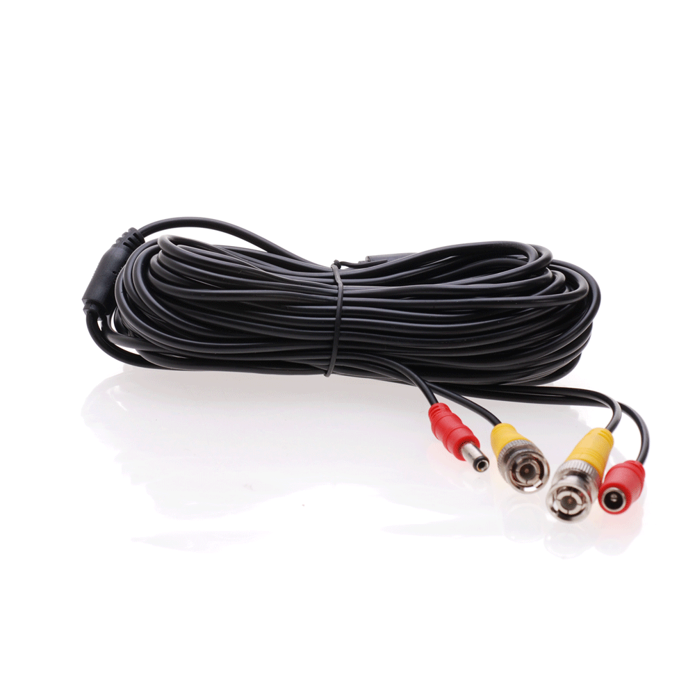 2 x 20FT Video Power Cable BNC DC Security Camera Extension Cord for CCTV
