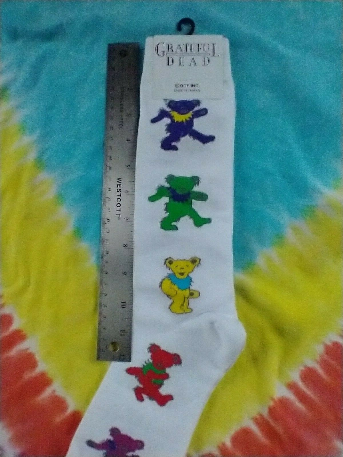 Grateful Dead Men's Dancing Bear White Socks