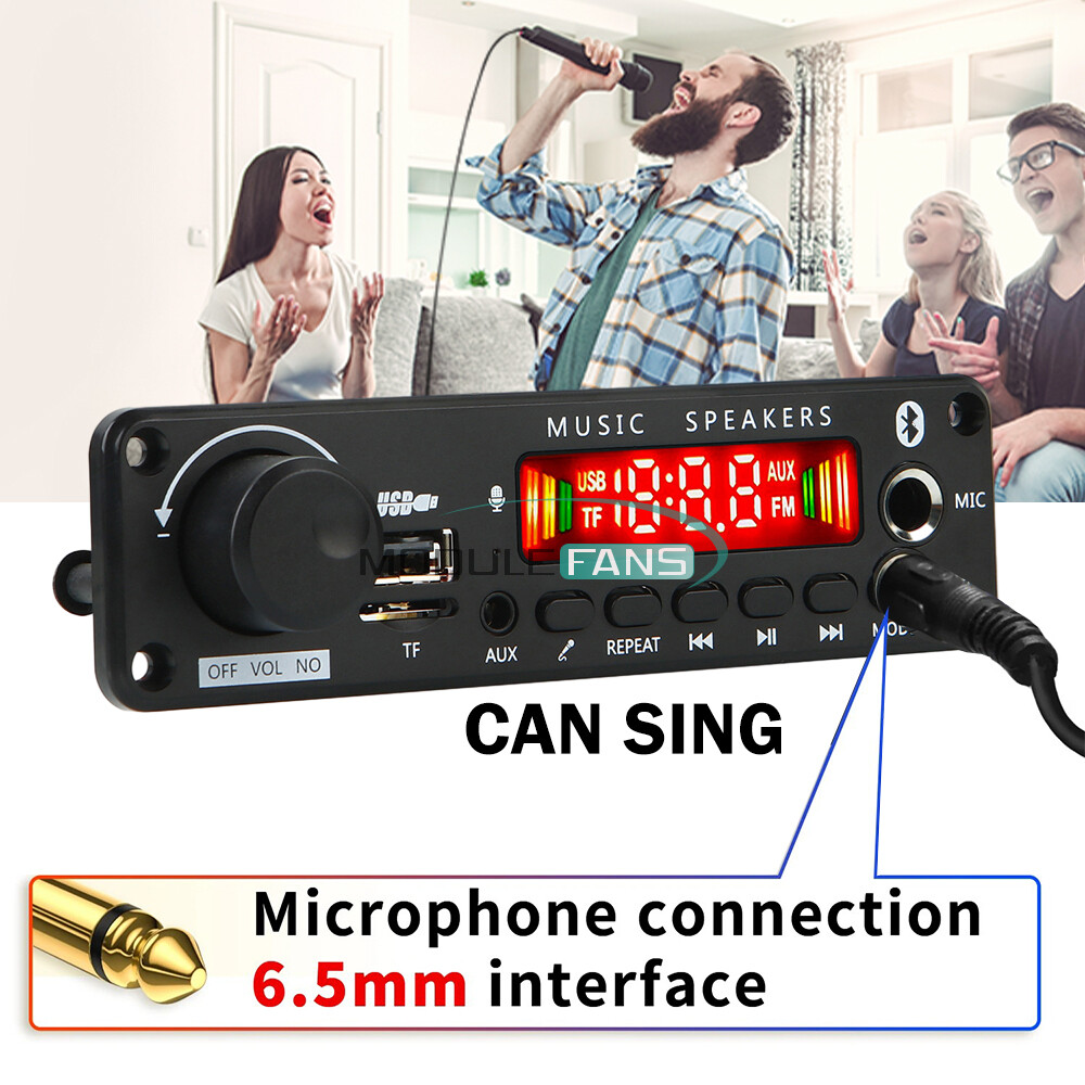 50W Amplifier Bluetooth 5.0 MP3 Player Decoder Board 6-18V FM Speaker Module