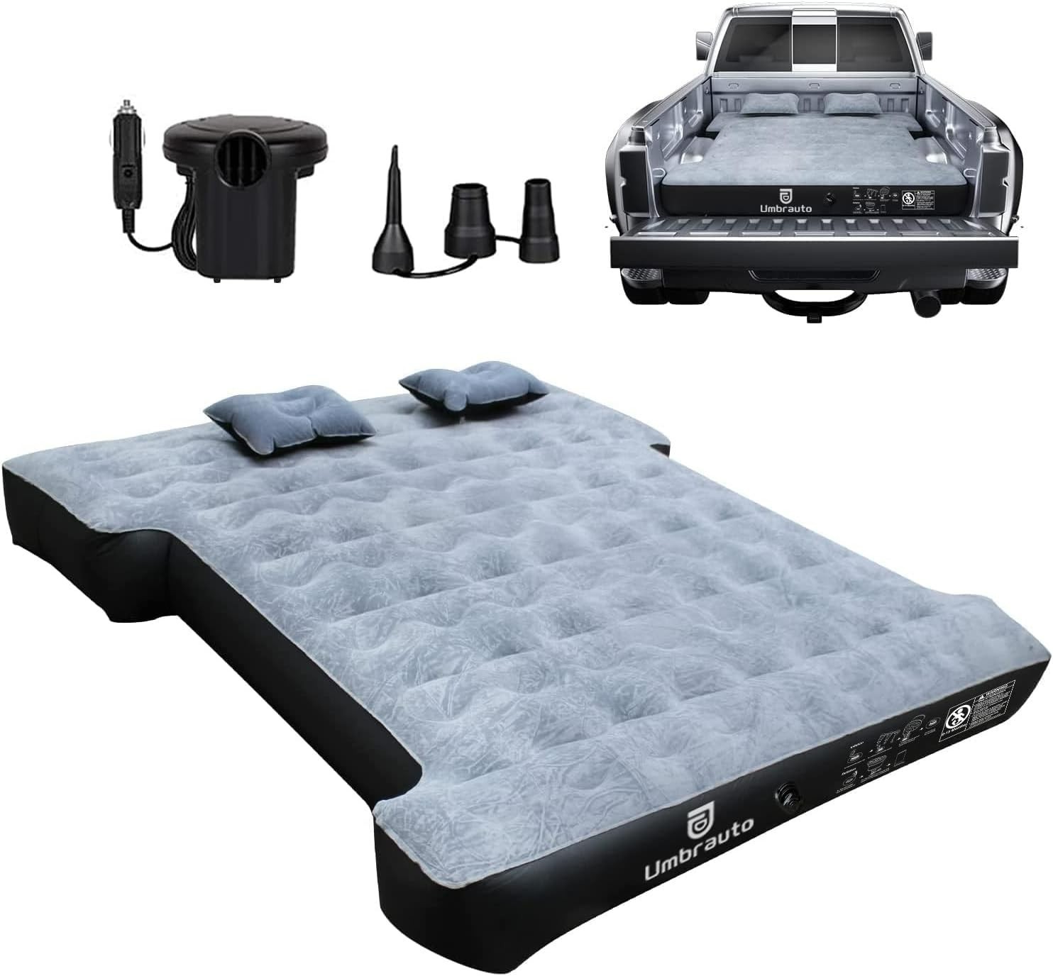 Truck Tent Mattress, Inflatable PVC/Flocked Pickup Airbed for Outdoor Camping