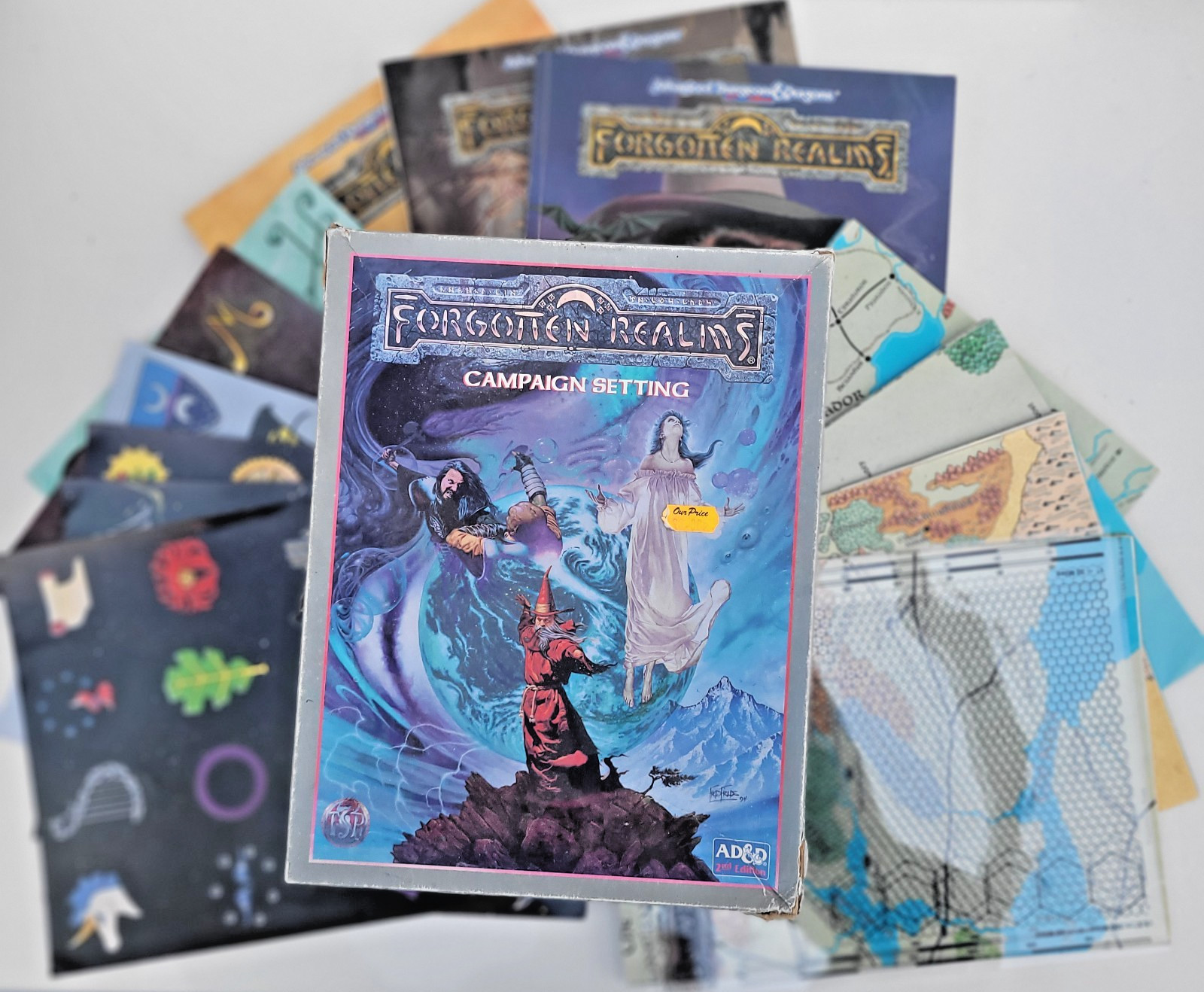 Forgotten Realms Campaign Setting. Dungeons & Dragons 2nd Edition Box Set. VG+