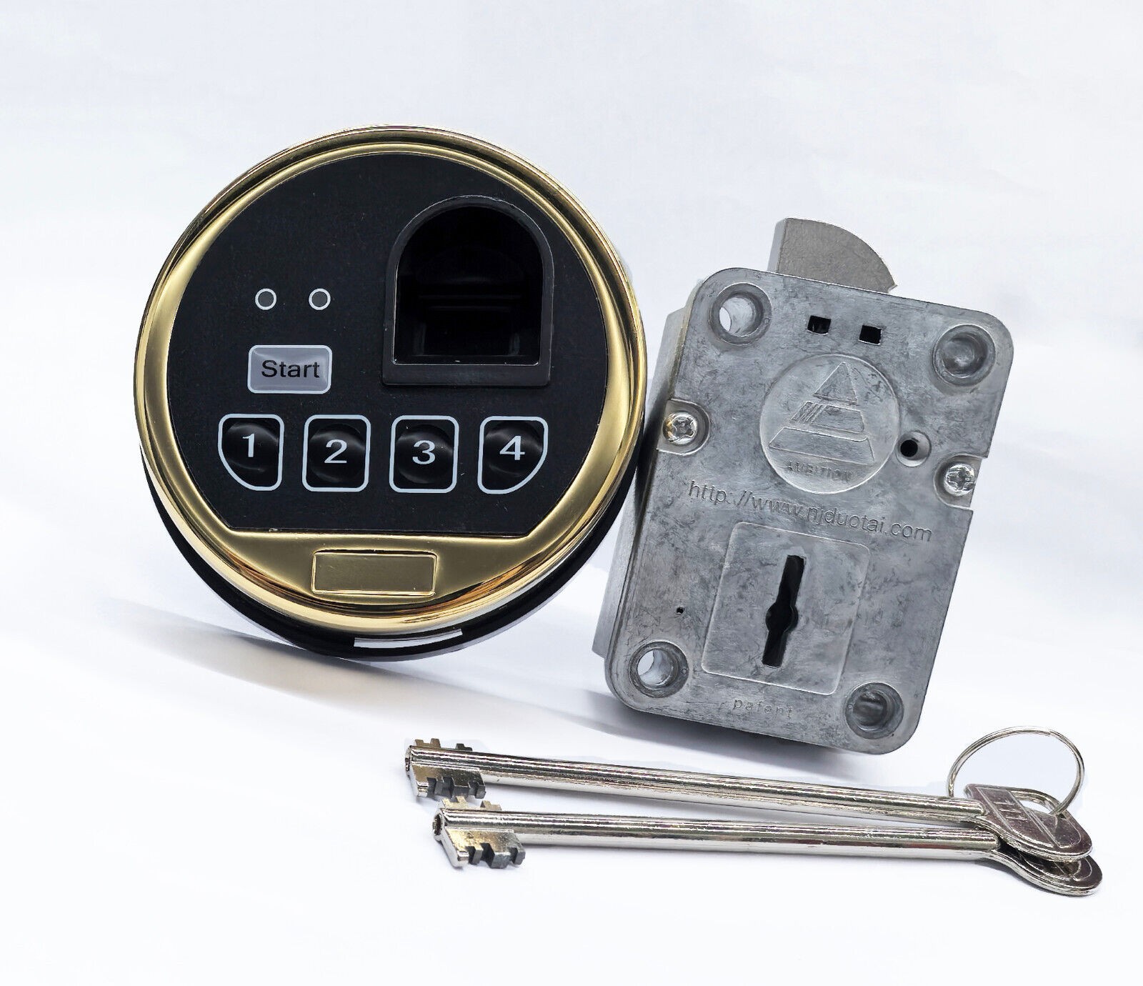 Fingerprint Safe Electronic Keypad Lock & Right Hand Swing Bolt Lock 2 Keys .
