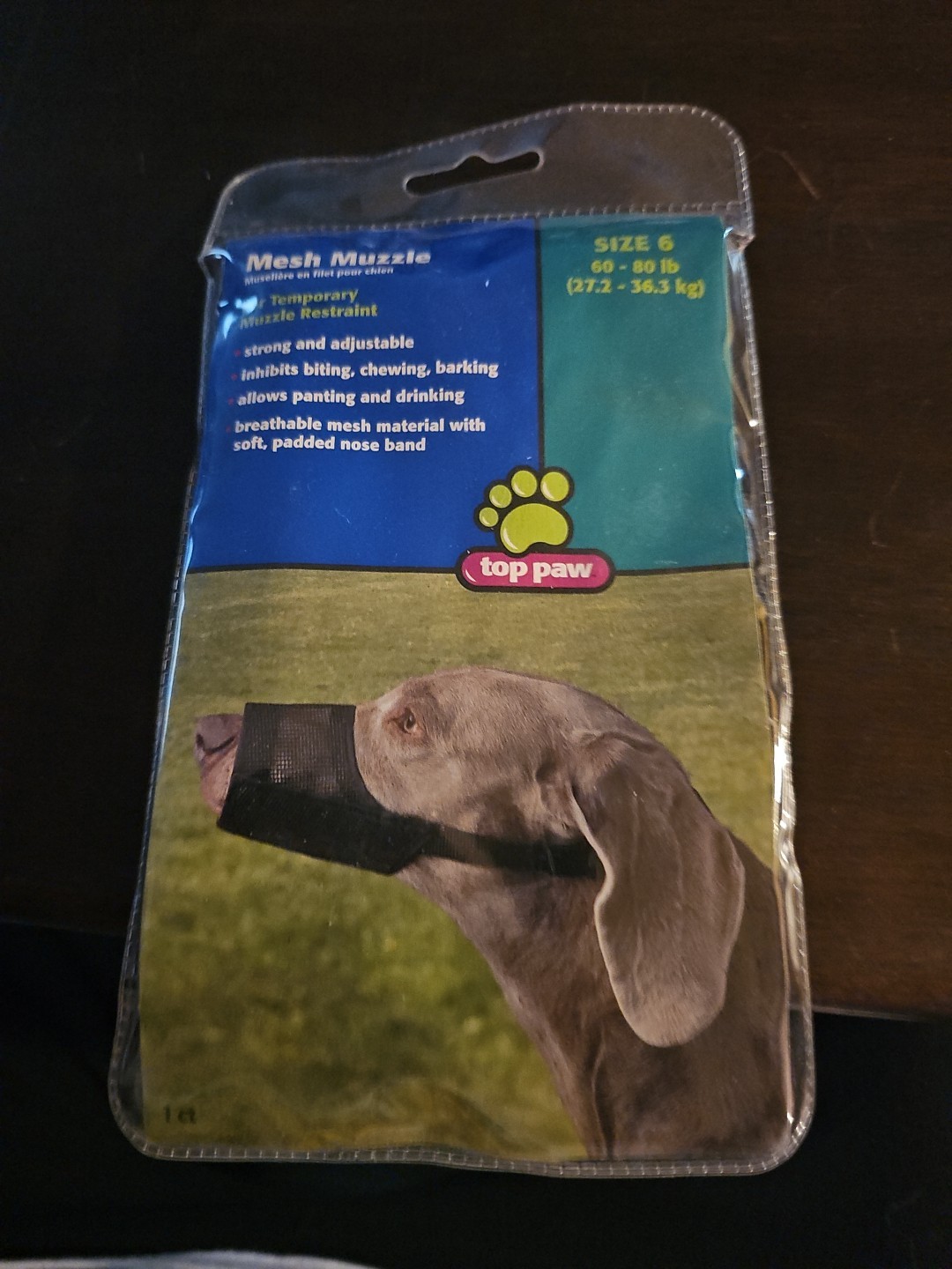 Great Choice Adjustable 8" Mesh Muzzle Black Intermediate Sz 6 60-80 Lb Dog NEW