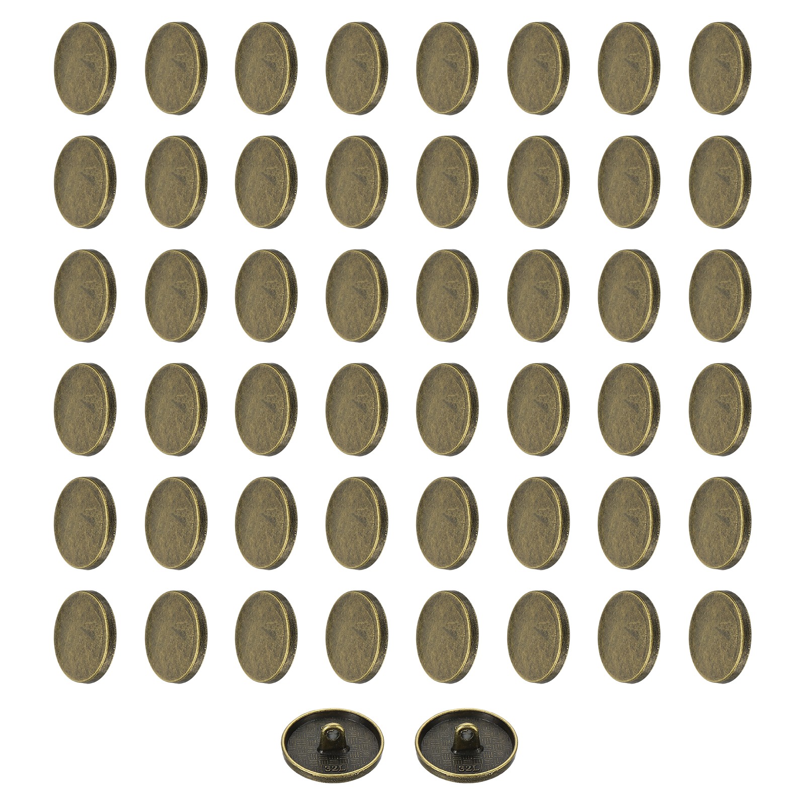 50pcs Metal Round Flat Sewing Buttons 20mm Alloy Button Bronze