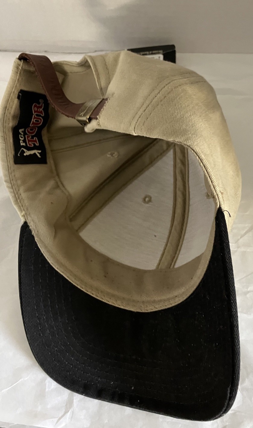 PGA Tour Khaki/Black Adjustable Strap Hat NWT