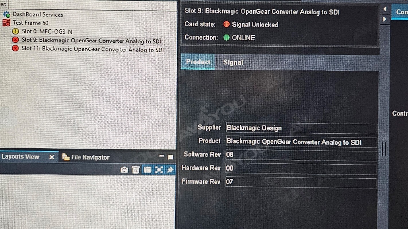 BMD Blackmagic Design openGear Converter Analog to SDI with Embedded Audio