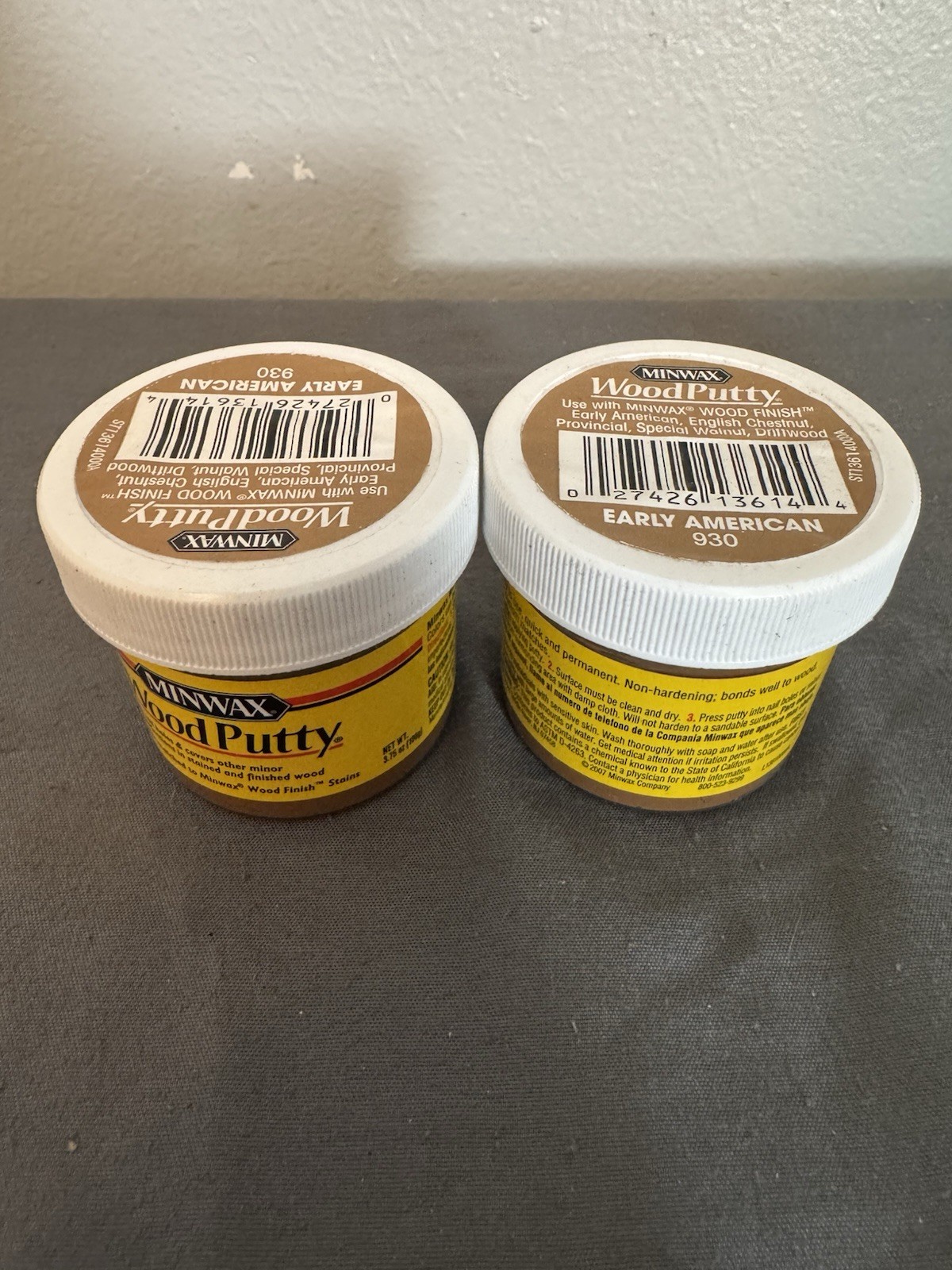 Lot of 2 Minwax Wood Putty Early American 930 - 3.75 oz Each - New & Sealed