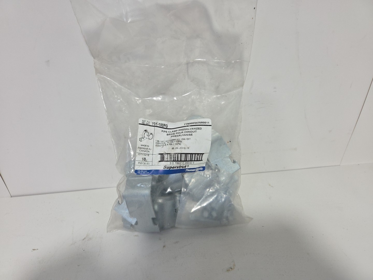 Thomas & Betts Pipe Clamp 701-180PG Pack of 10