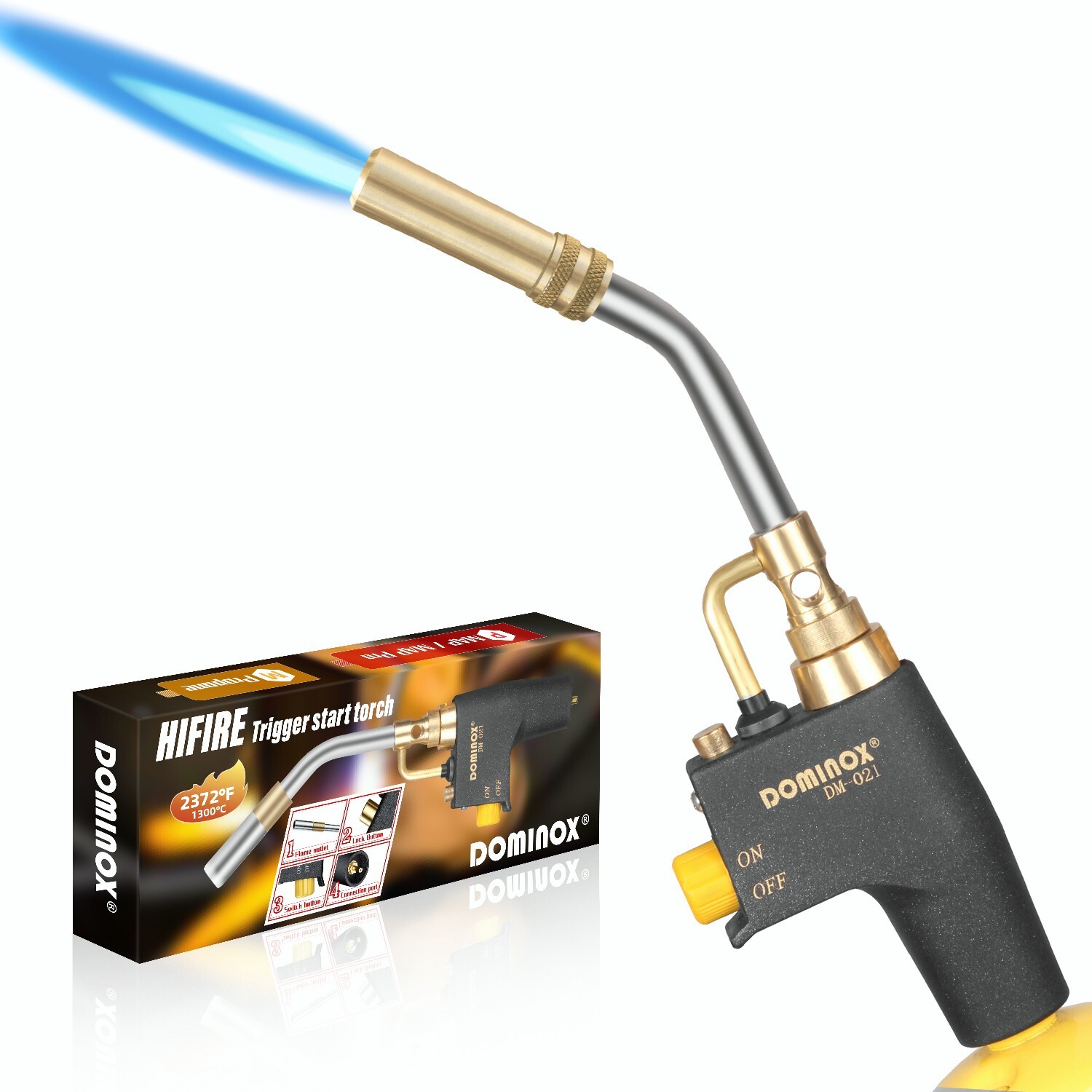 Mapp Gas Propane Torch Head Trigger Start soldering Kit High Soldering Cooking
