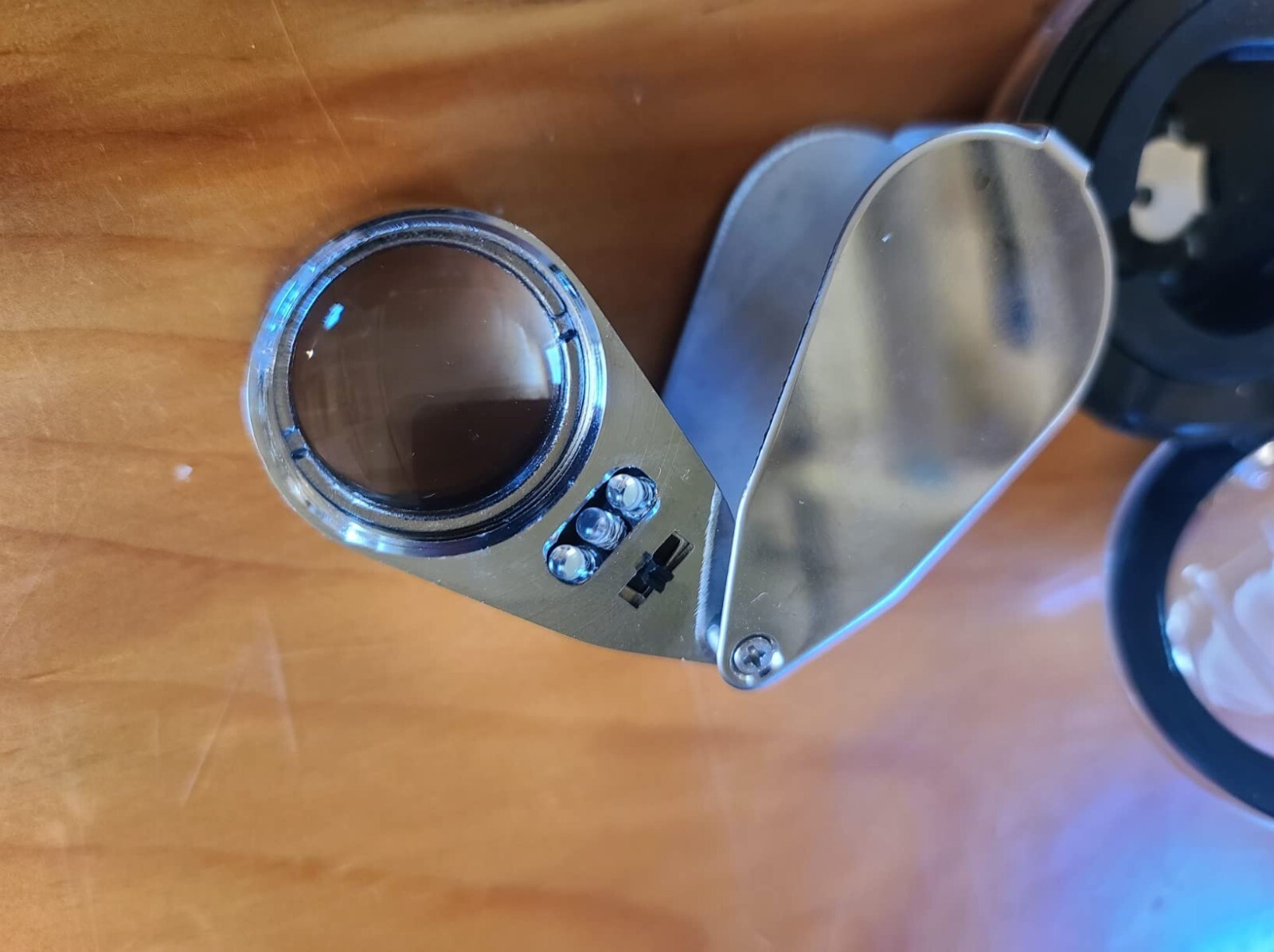 40X Jewelry Loupe Magnifier Led Light Magnifying Glass Jeweler Eye Scope Vintage