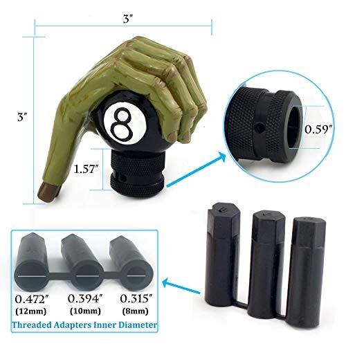 MT Gear Shifter Handle, Car Shift Stick Knob Devil Hand Griping Black Green