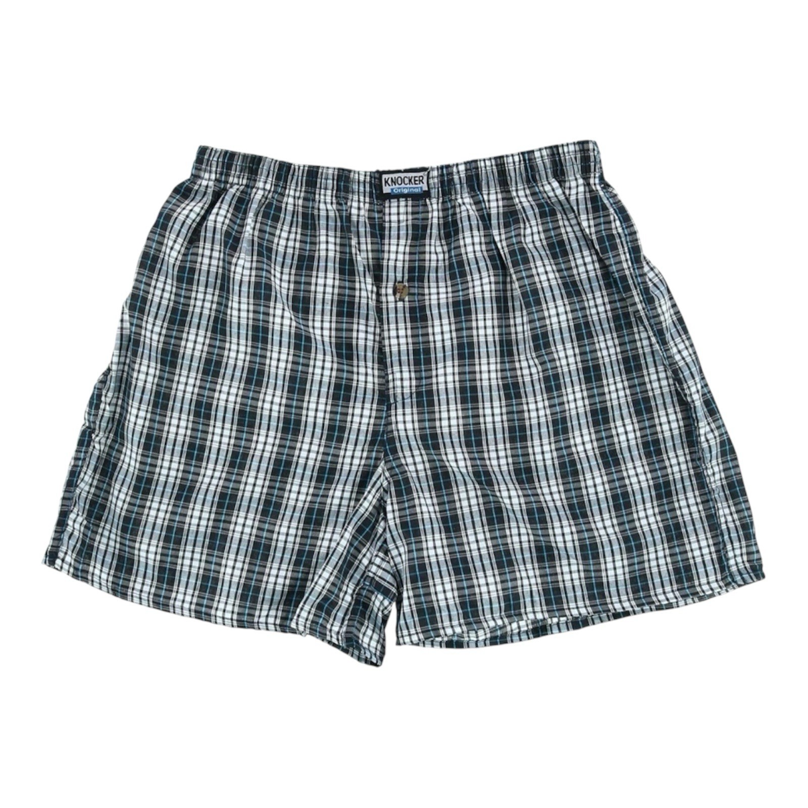 Knocker Men’s Boxers - 3 Pack Assorted Plaid Colors - Button Fly - Cotton Blend