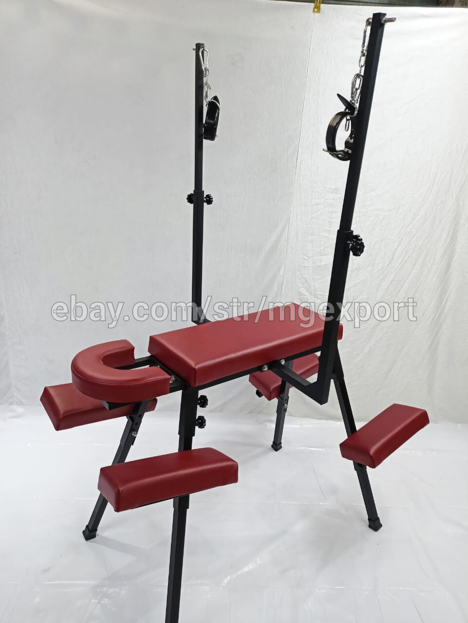 Portable Bench With Headrest Wine Color
