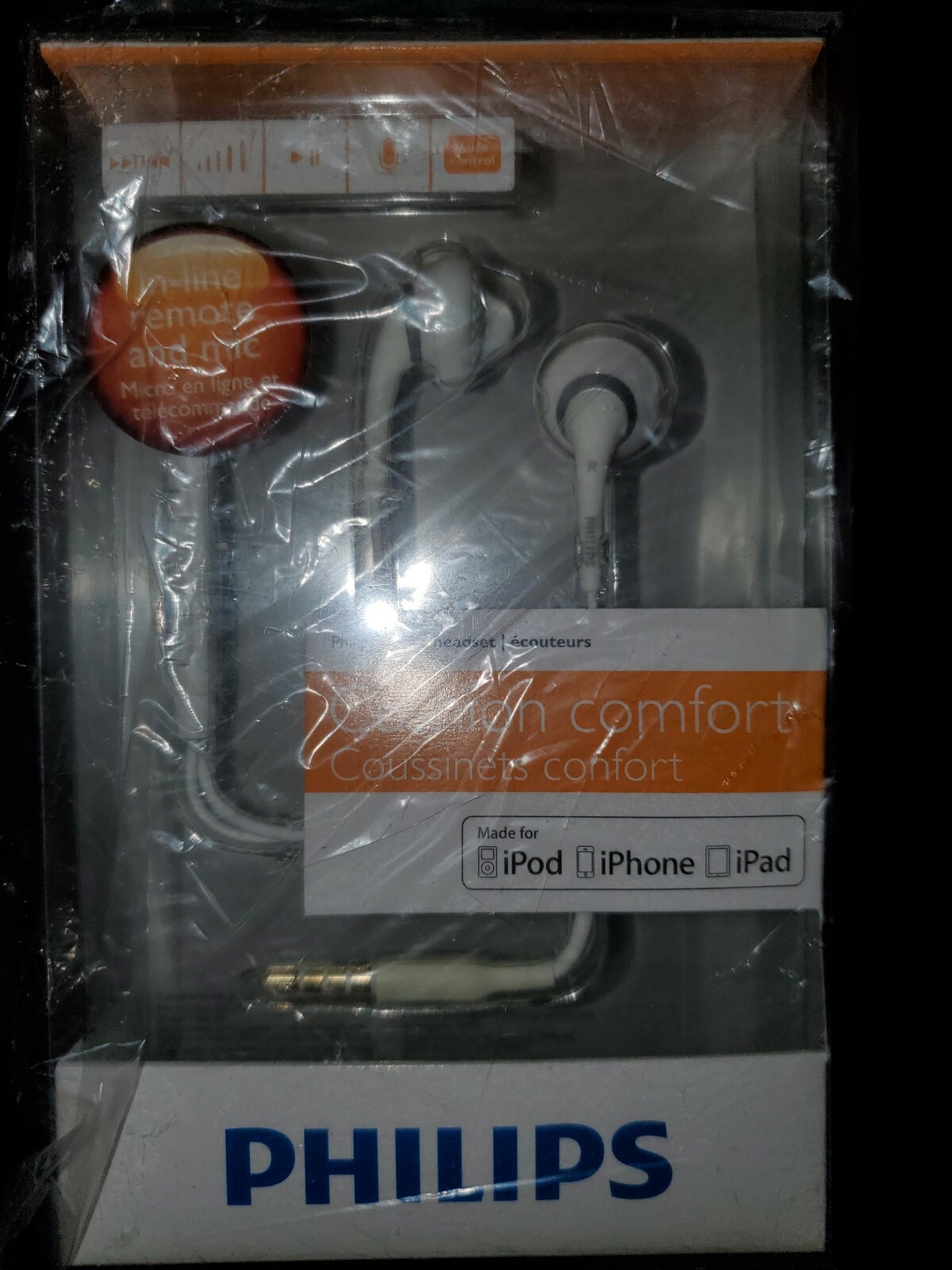 BRAND NEW Philips Headset with Remote and Mic **SHIP NEXT DAY**