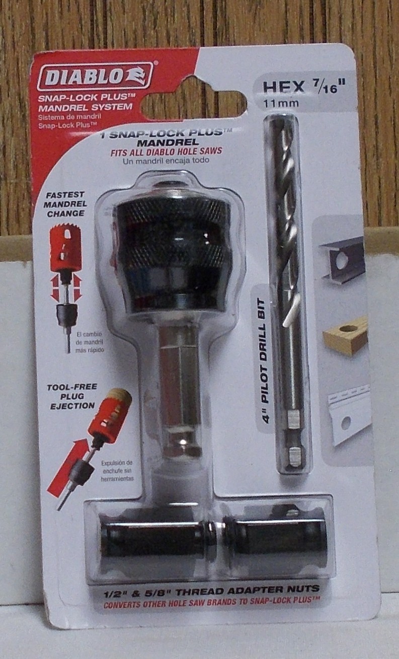 Diablo DHSAR500 Hex 7/16 Inch Snap Lock Plus Mandrel With Bit & Nuts
