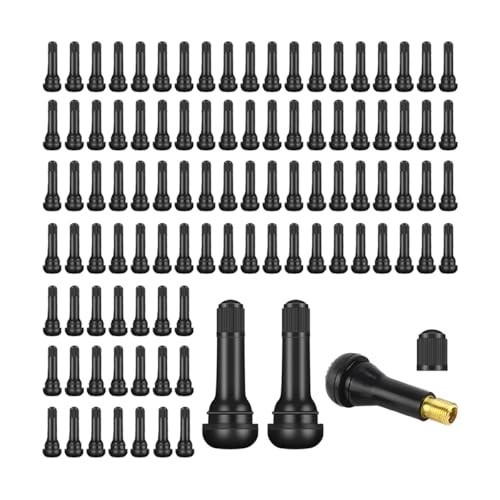 100PCS TR413 Car Tire Valve Stems, Rubber Snap-in Vehicle Tyre Stems, Tubeless