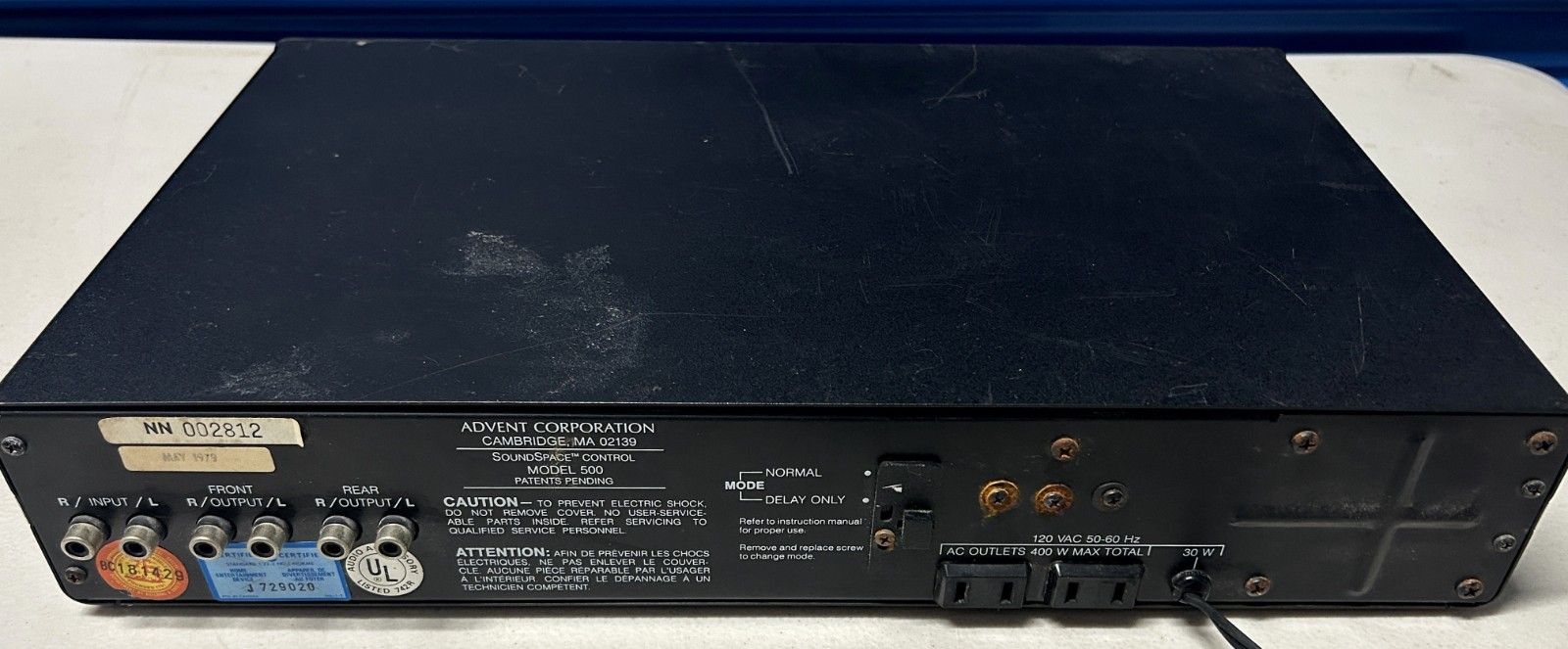 Advent SoundSpace Control 500 Reverb Processor Vintage Audio Effect Unit