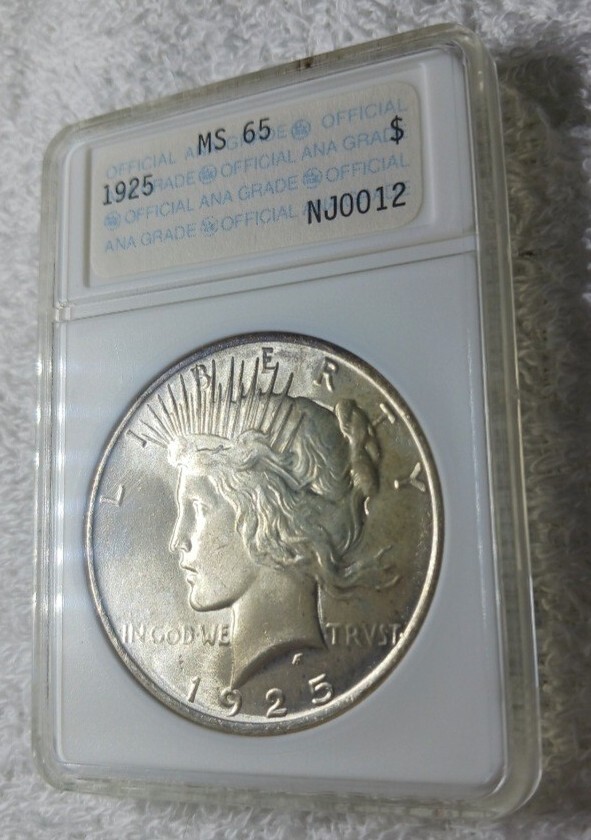1925 $1 Peace Dollar MS-65 Old ANA Holder Superb Gem+