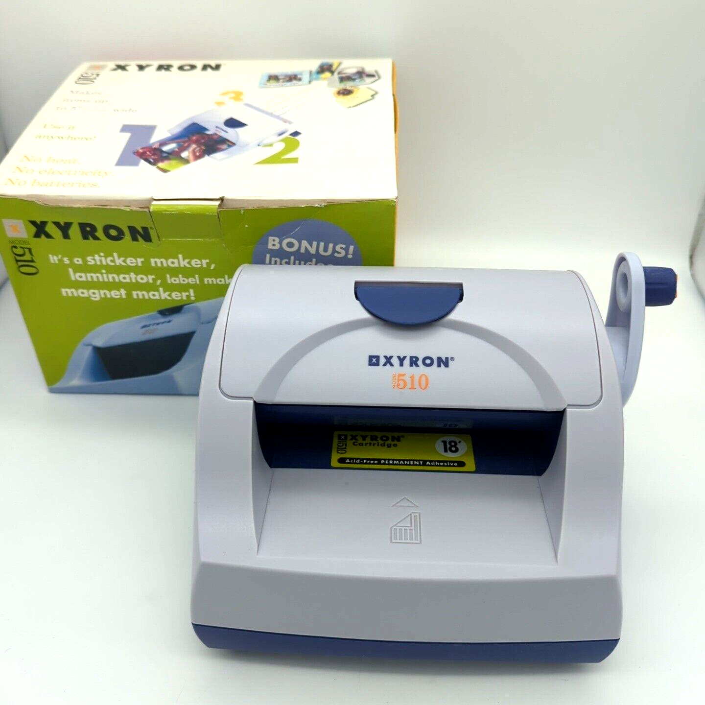 Xyron Model 510 Sticker Laminator Labels and Magnet Maker Crafts up to 5" wide
