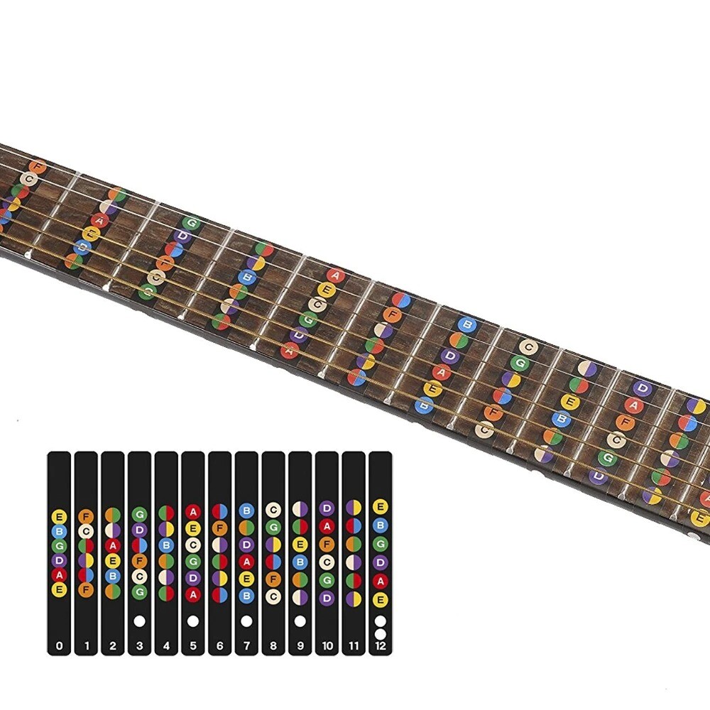 Guitar Fretboard Note Map Decals/Stickers for Learning Notes Chords Progressions