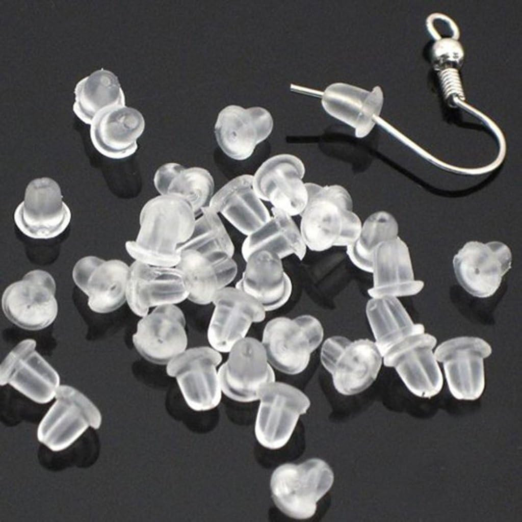 500 Pieces Clear Earring Backs Safety Rubber Earring Clutch Earring Pads for Wom