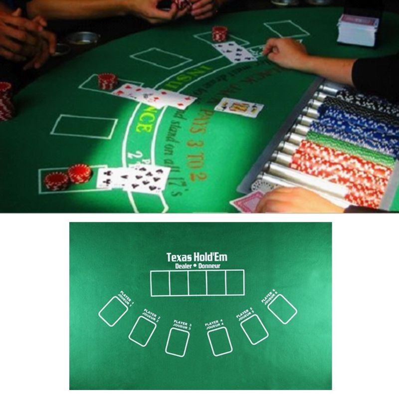 Hold em Tablecloth Flannel 21 Points Table Mat Game Entertainment