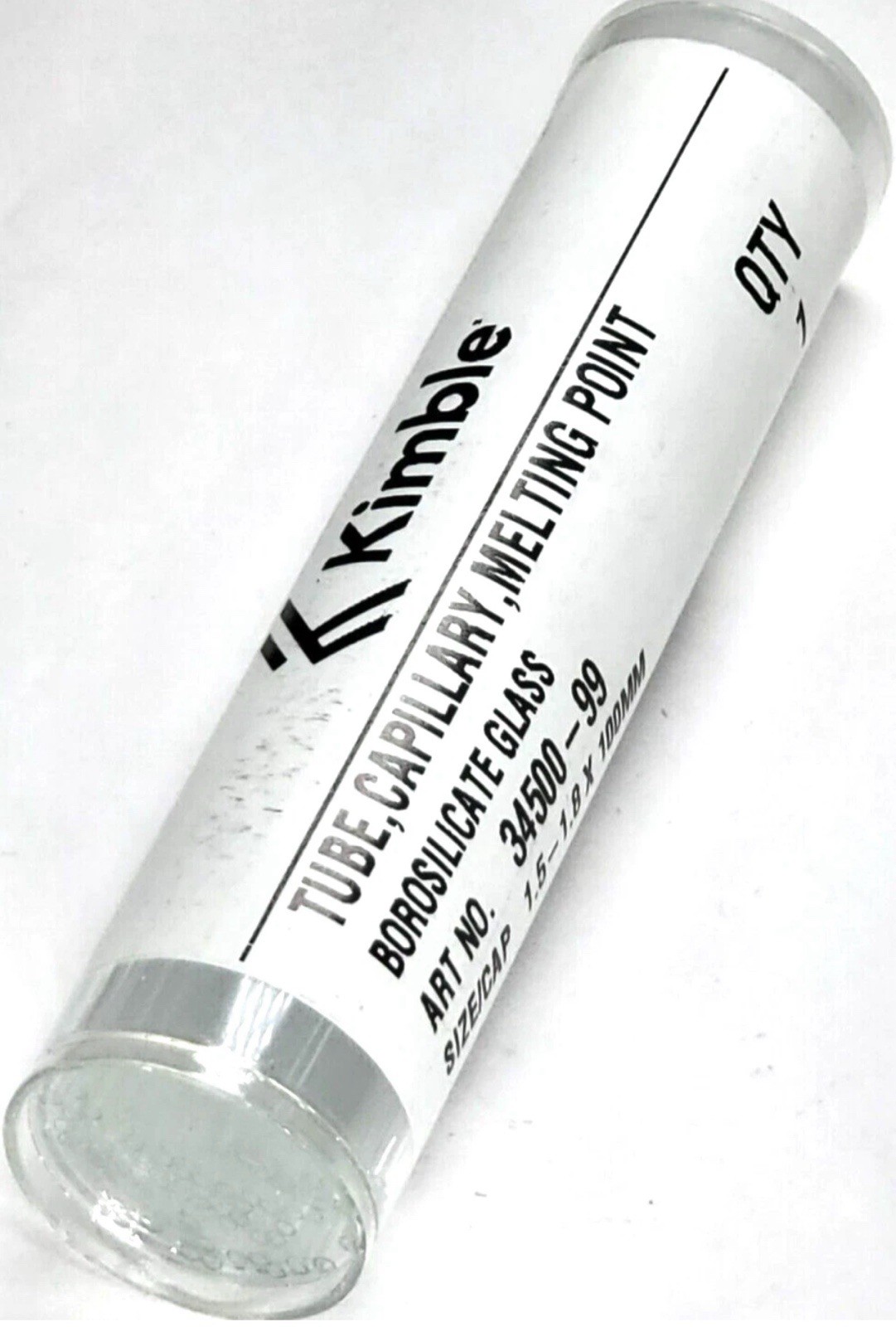 100x KIMBLE Capillary Tube 1.5 - 1.8 x 100mm Borosilicate Glass Art No. 34500-99