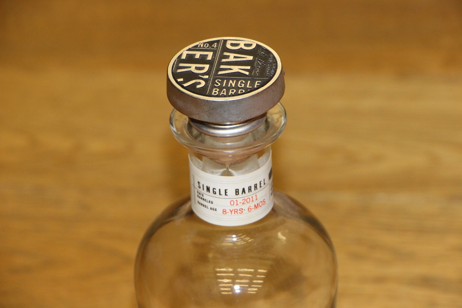 Rare Baker's 107 Proof Single Barrel 7 Year - Empty Bourbon Bottle 107 Proof