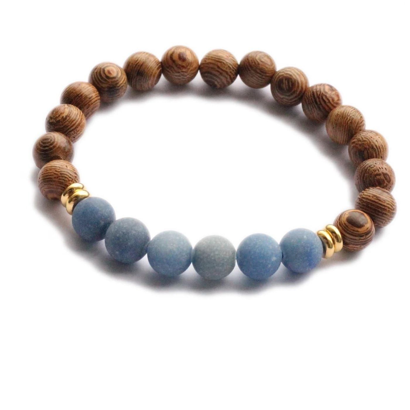 Blue Aventurine & Senna Siameawood | Empath Protection Bracelet, Gemstone